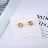 Elegante Geometrische Ohrstecker mit Gold-Twist-Textur - Europäischer Retro-Stil