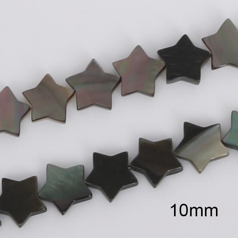 Colgantes de dijes geométricos de concha negra Natural de 39cm para hacer joyería DIY, pulseras, collares