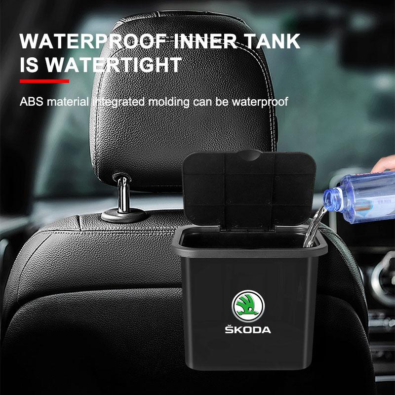 Car Seat Back Hanging Trash Can Storage Case Rear Row Organizer For Skoda Octavia MK2 MK3 2 3 A7 Fabia Karoq Kodiaq Superb Rapid Kamiq