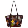 Bag Sheepskin Rhombus Color Matching Shoulder Bag Women'S Bag Shopping Bag Large Capacity Tote Bag