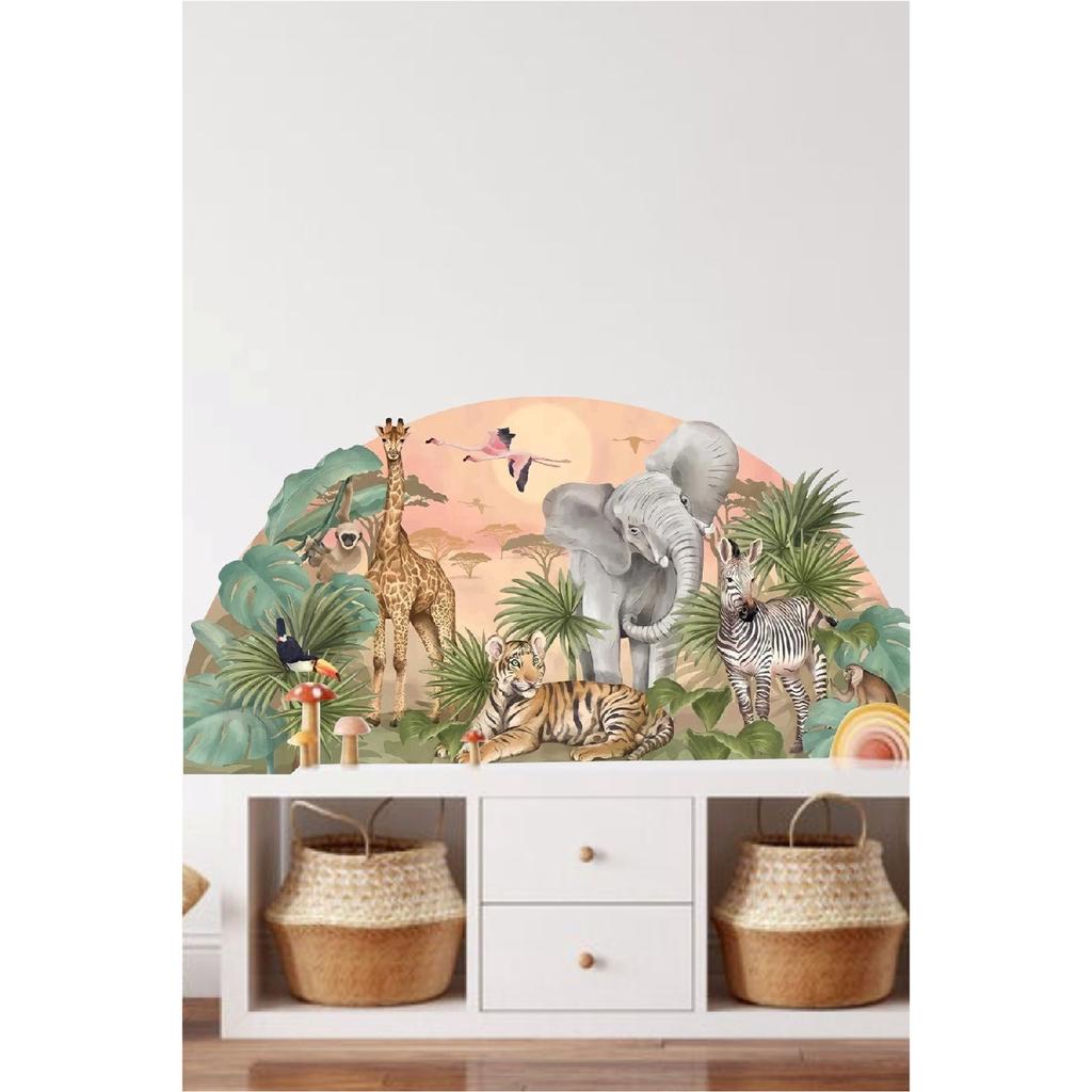 Wandaufkleber für Kinderzimmer im Safari-Stil