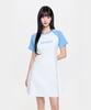 Emelbi Women'S Varsity Color Block Ribbed Dress Ny (Ivory)