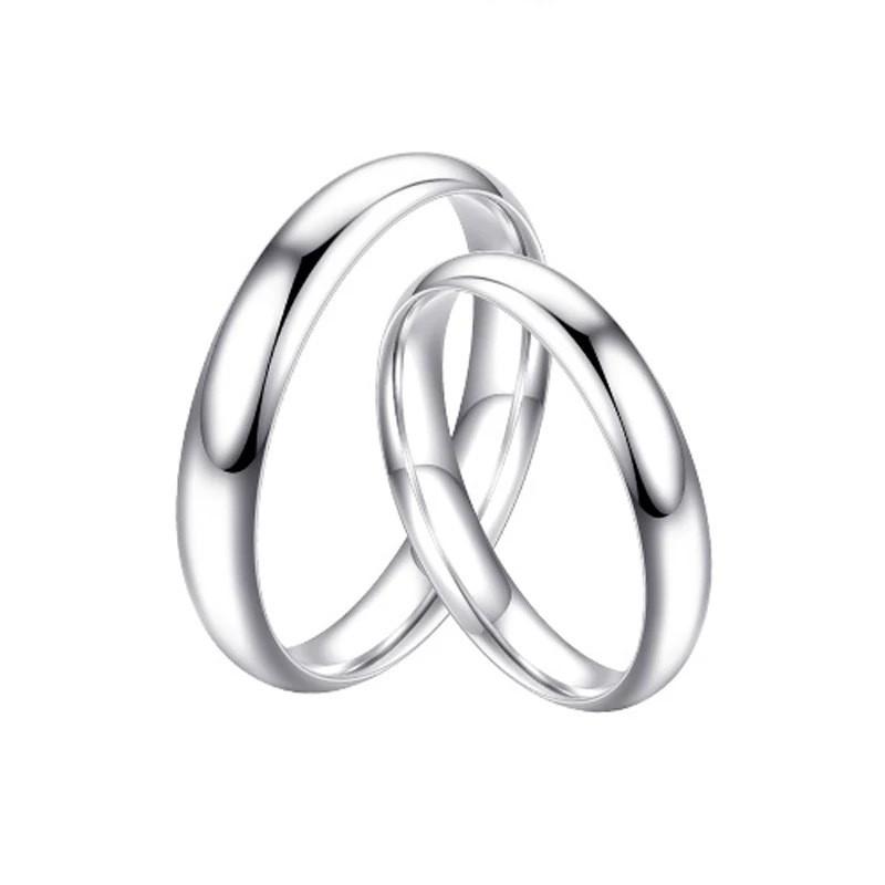 Minimalist Geometric Couple Rings Set Men Women Adjustable Sterling Band Ring Finger