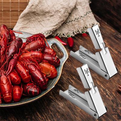 Outil Éplucheur d'Écrevisses 4 Pièces, Dispositif Écaleur d'Écrevisses en Acier Inoxydable Outil Rapide pour Retirer les Queues de Crevettes Accessoires Gadget Pratiques