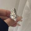 925 Sterling Silver Rings For Women Geometric Fine Jewelry Finger Adjustable Simple Retro Face Shap Ring For Party Birthday Gift