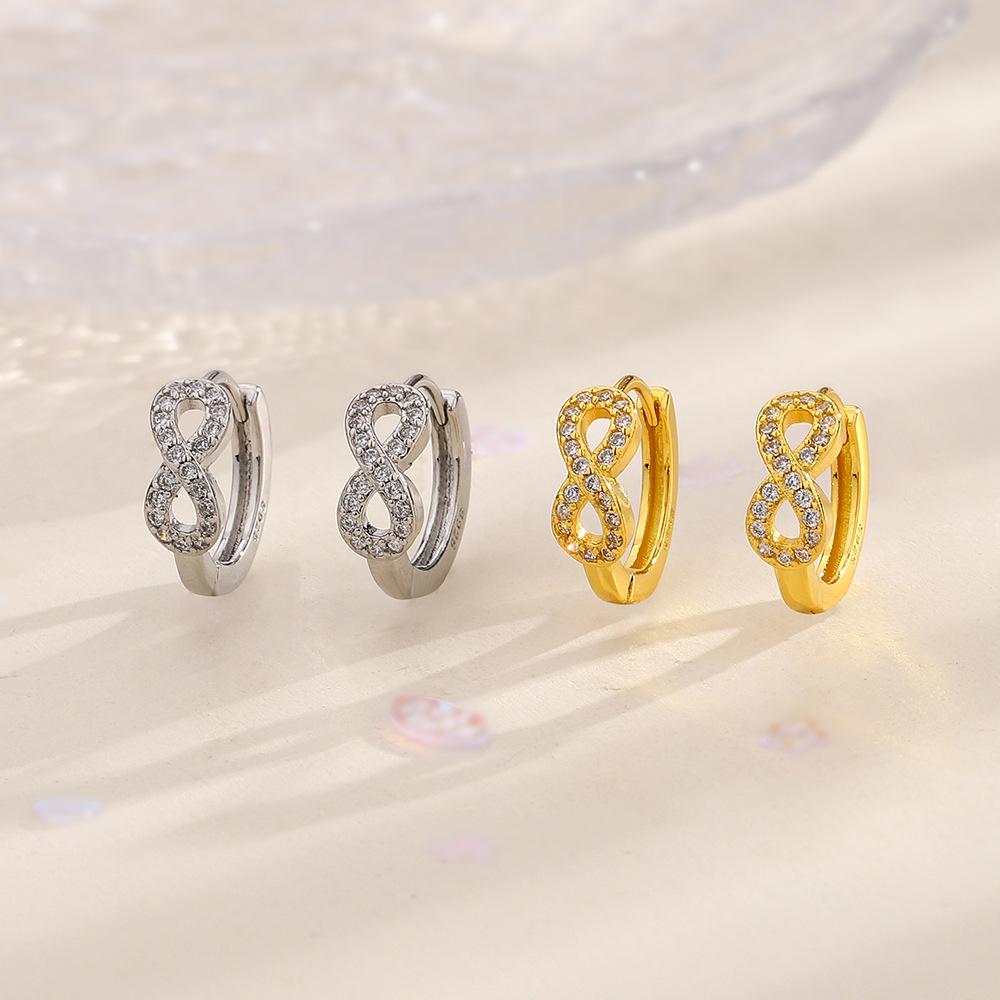 Zircon Infinity Love Mobius Earrings - Elegant 8-Shaped Clips