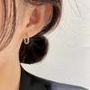 1 Pair Women Earrings No-Blocking Ear Buckle Stable Fit Twist Earrings Circle Design Mirror Polished Hoop