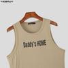 INCERUN Summer Men Sleeveless Print Ribbed Casual Sport Tank Tops Vest