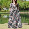 Casual zomerjurken voor dames, vintage kleding, losse korte mouwen, elegante lange jurk in grote maten