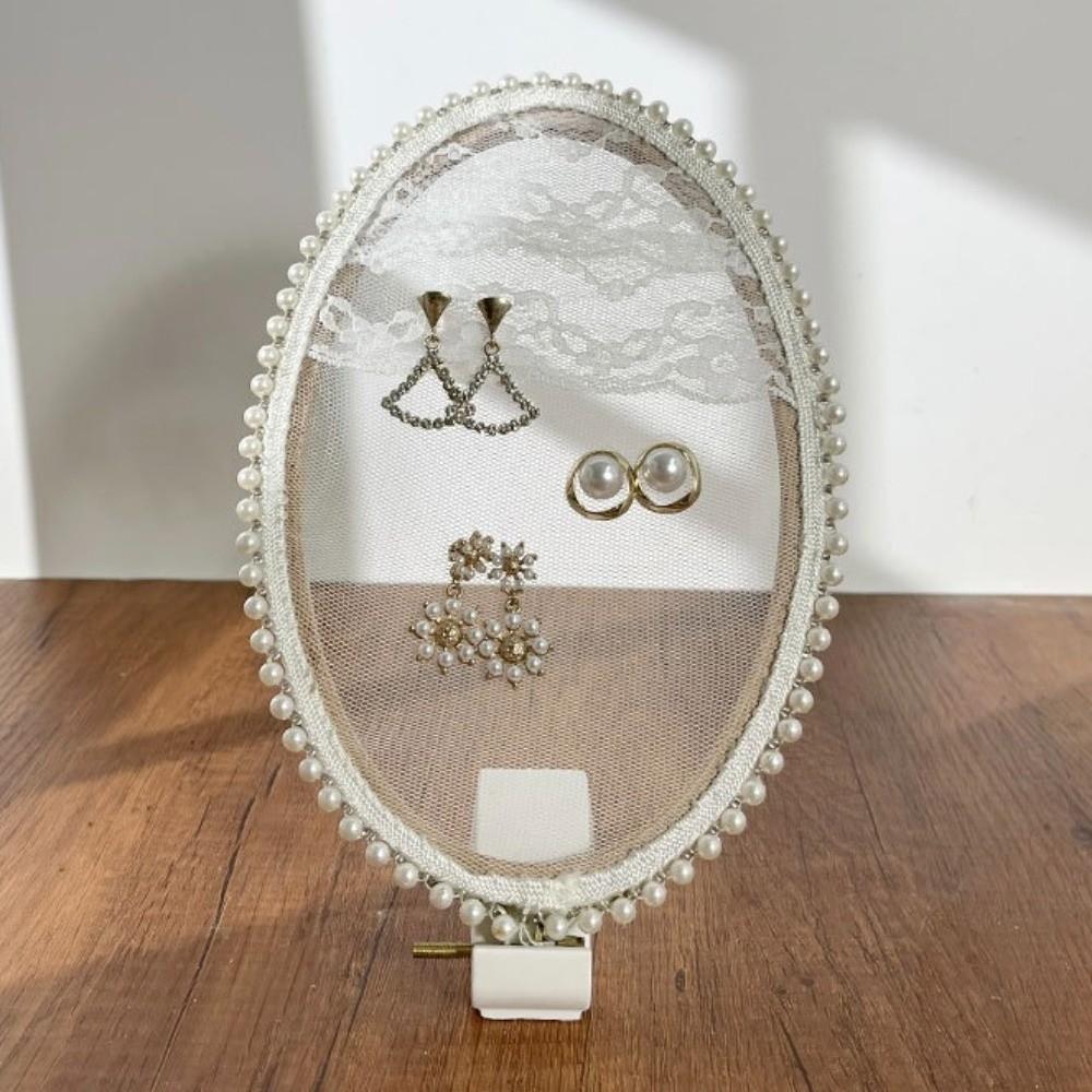 Wooden Frame Embroidery Lace Earrings Stand Flower Jewelry Display Rack Jewelry Photography