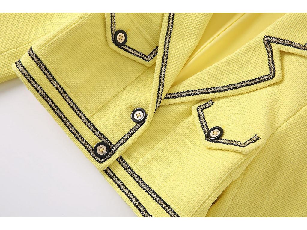 LML Damen Einreihige Kurzreversjacke - Vielseitiges Einfarbiges Langarmdesign