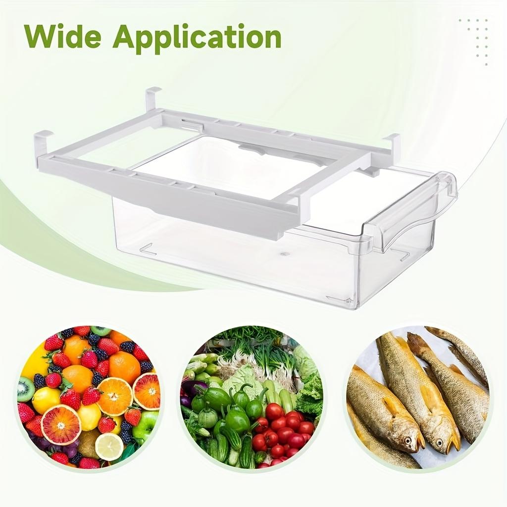 1/2pcs Fridge Drawer Organizer Reusable Pull-out Transparent Food Storage Container for Refrigerator Home Kitchen Accessories