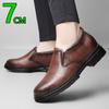 Fashion Big Size Elevator Loafers Wedding Men Leather Shoes Business British Formal Dress Shoes Height Increase Insole 7CM Lift Moccasin