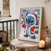 Disney Pearl Painting Stitch Christmas Winter Clothes Snowball Fight 5D Exquisite Landscape Sparkling Craft Home Wall Decoration DIY Handmade Gift