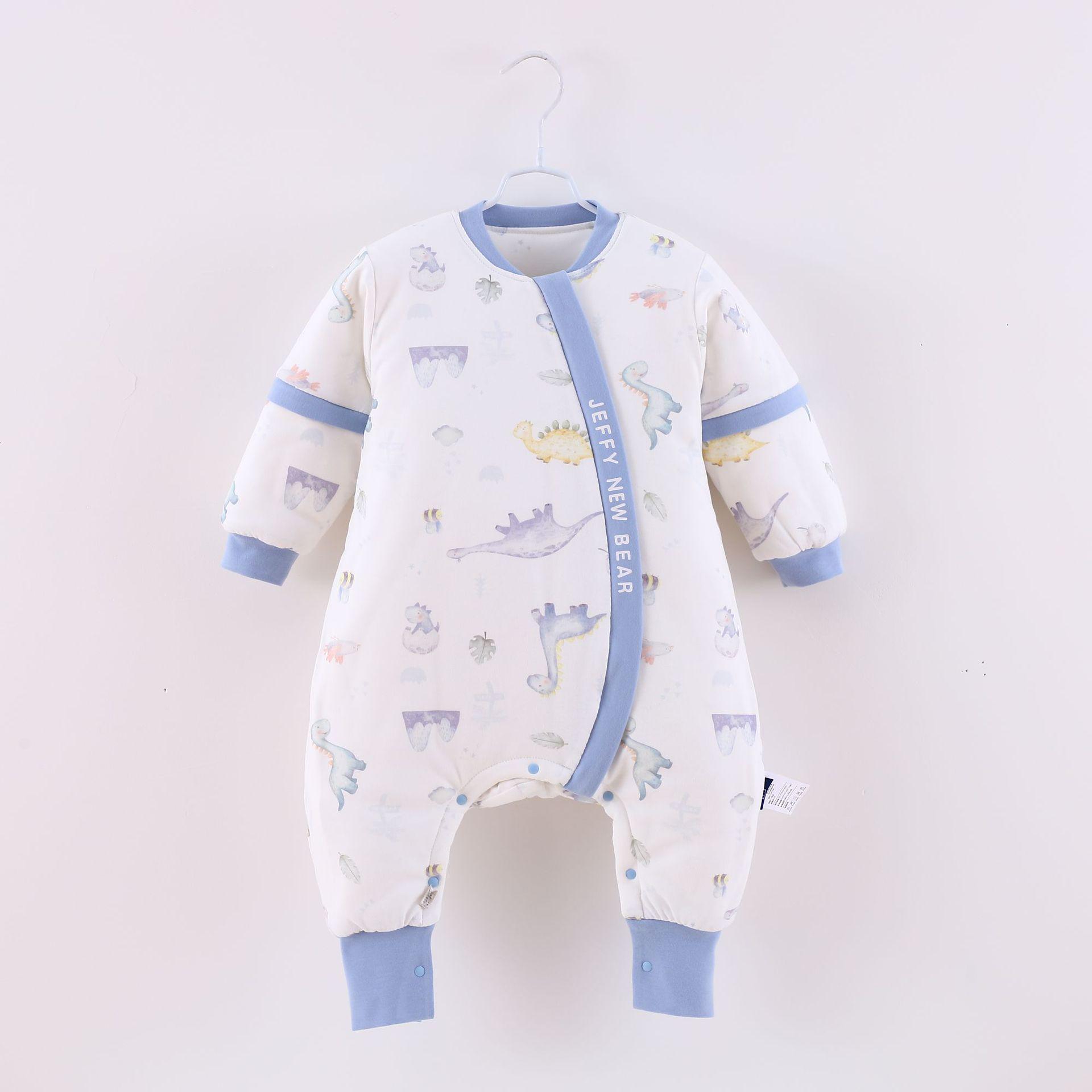 

Квітковий зимовий дитячий спальний мішок з стьобаної тканини зі знімними рукавами, дизайном з розділеними ніжками та ковдрою проти перекидання для кімнат з кондиціонером 80 cm