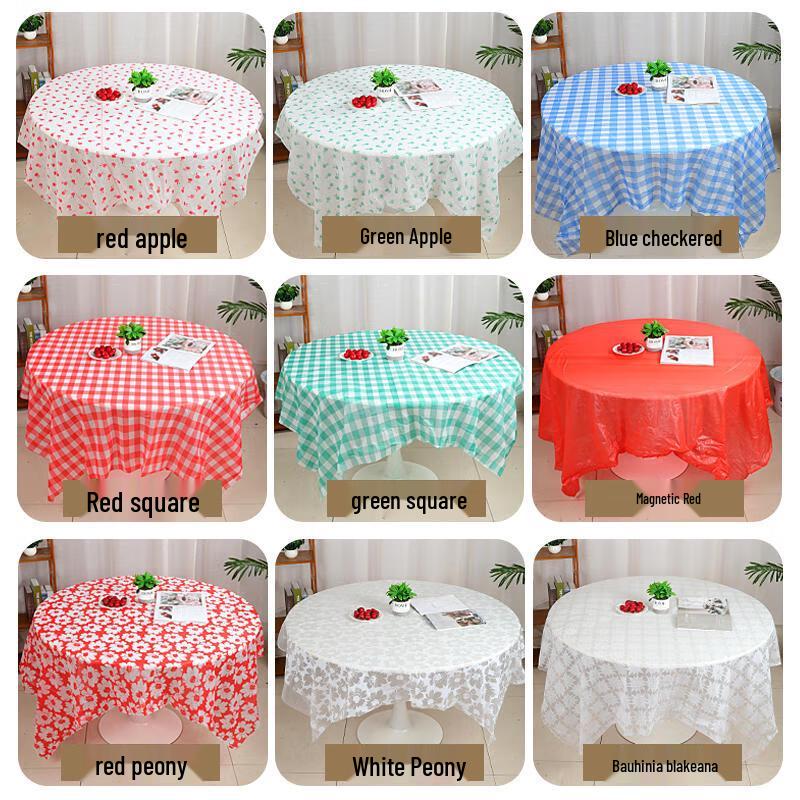 Homeglen Disposable Thickened Round Plastic Tablecloth