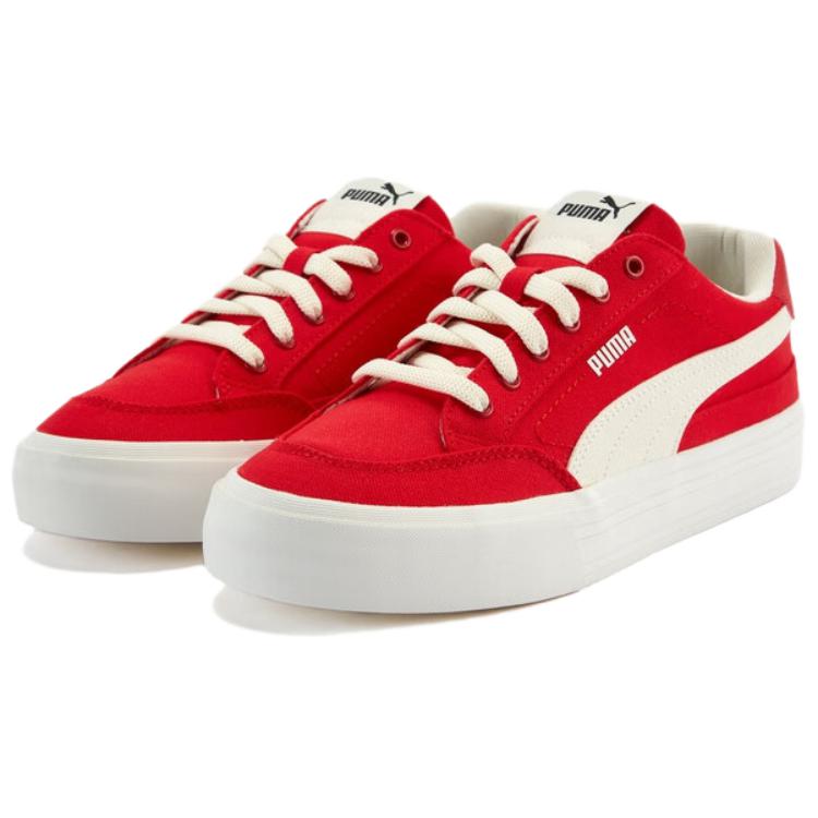 New PUMA Court Classic Vulc Low Top Skateboard Shoes Unisex Red White 396353-32