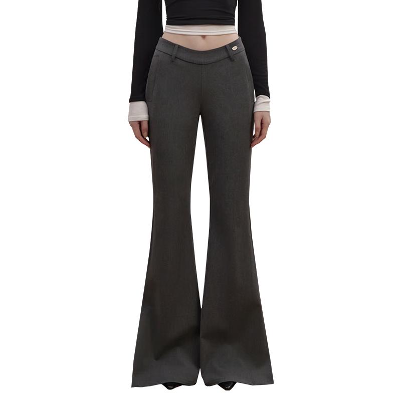 

UNIFREE Women s Low-Rise Slim Flare Casual Pants M