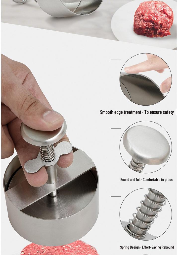 304 Stainless Steel Hamburger Press-Type Patty and Rice Ball Mold Manual Kitchen Tool
