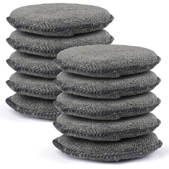 10 Pack Wax Applicator Pads, Microfiber Applicator Pad With Finger Pocket, Foam Car Wax Applicator Pad For Car Cleaning And Polishing (Blue)