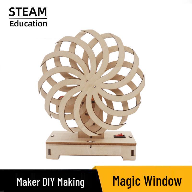 Tech Optical Illusion DIY Kit: Magical Science Experiment Materials for Kids Wooden