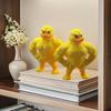 Svalnatá kachna socha 3D tištěná žlutá svalnatá kachna figurka socha domácí kancelář stolní dekorace ozdoba milovníci posilovny dárek