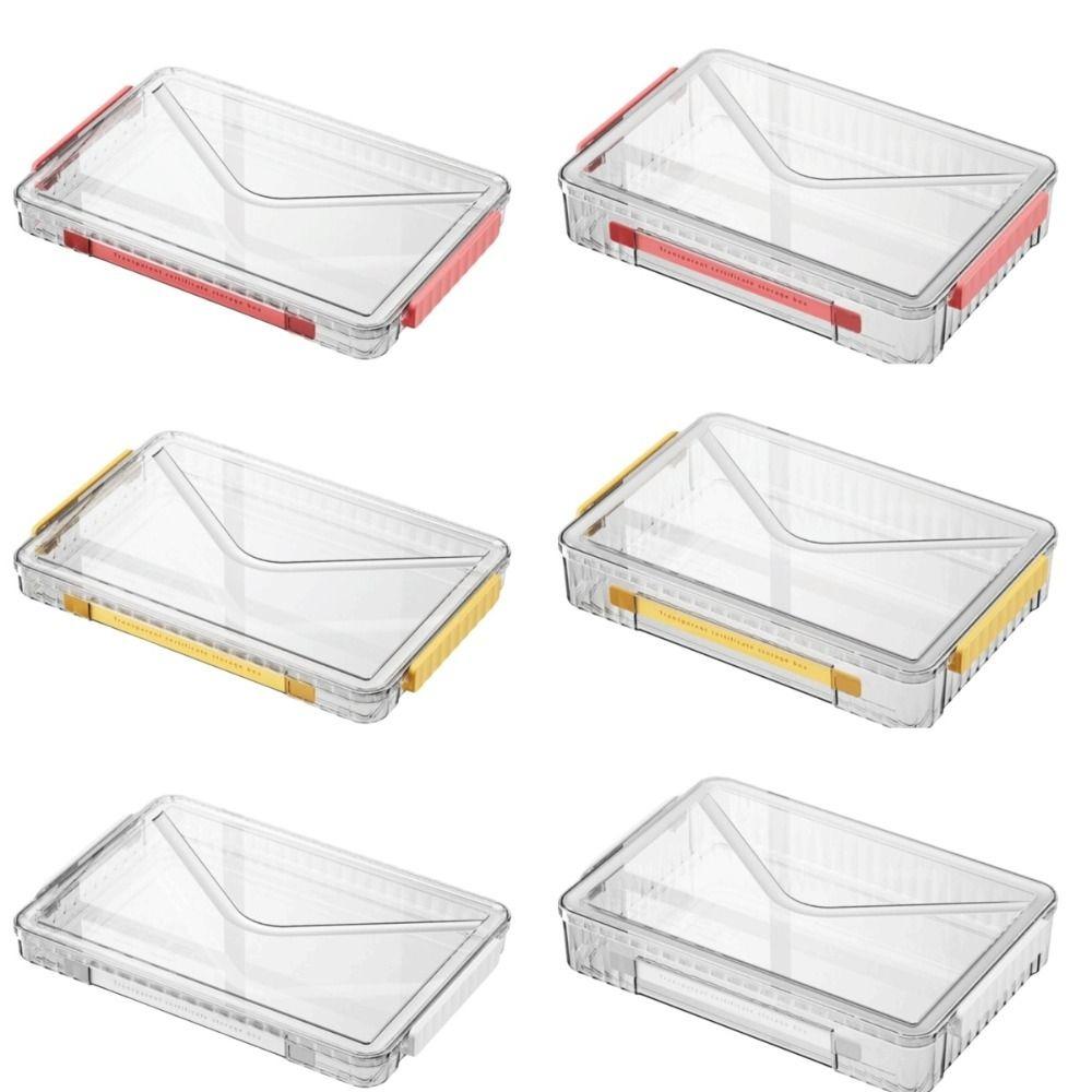 Transparent Desktop Paper Storage Box Dust Proof Card Holder Case File Document Organizer  Contract