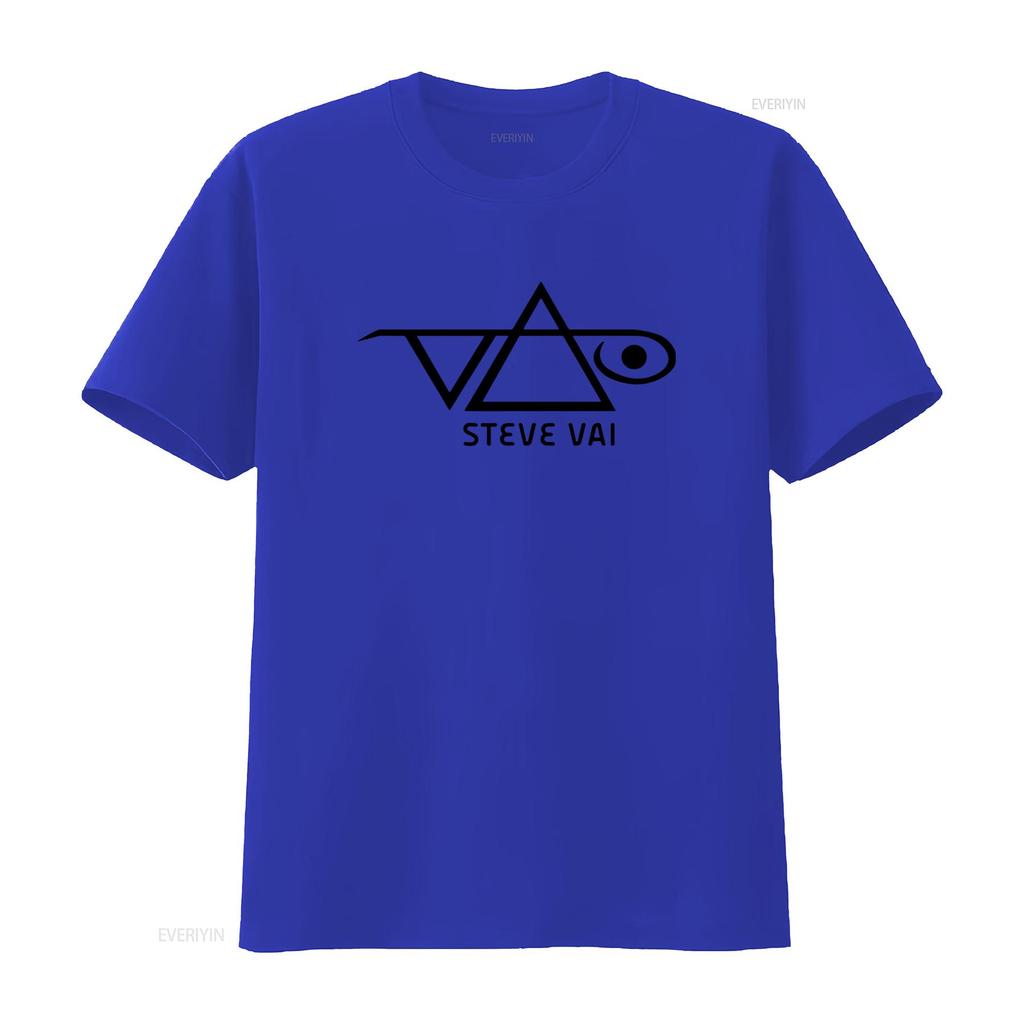 Steve Vai Logo T Shirt Licensed Rock N Roll Music Guitarist Band Black Vintage Washed Casual Designer Clothes Versatile Graphic