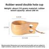 DIY Walnut Wooden Milk Cup Acacia Wood Salad Cup Solid Wood, Creative Mug with Handle Coffee Mug