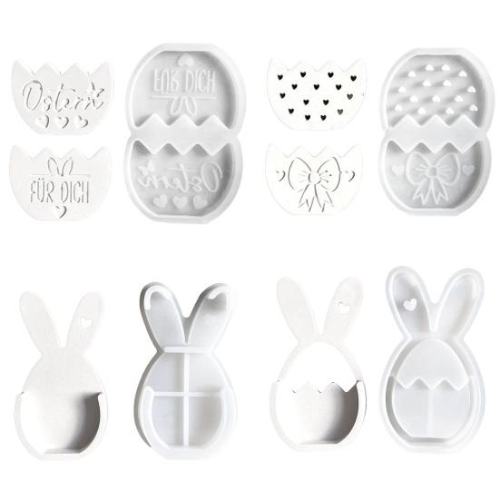 Forma na velikonočního zajíčka Flexibilní silikonová forma Čokoláda Fondán Cukrové polevy Ledové kostky Snadno se čistí Vhodné do myčky nádobí 3D forma na velikonoční dekoraci