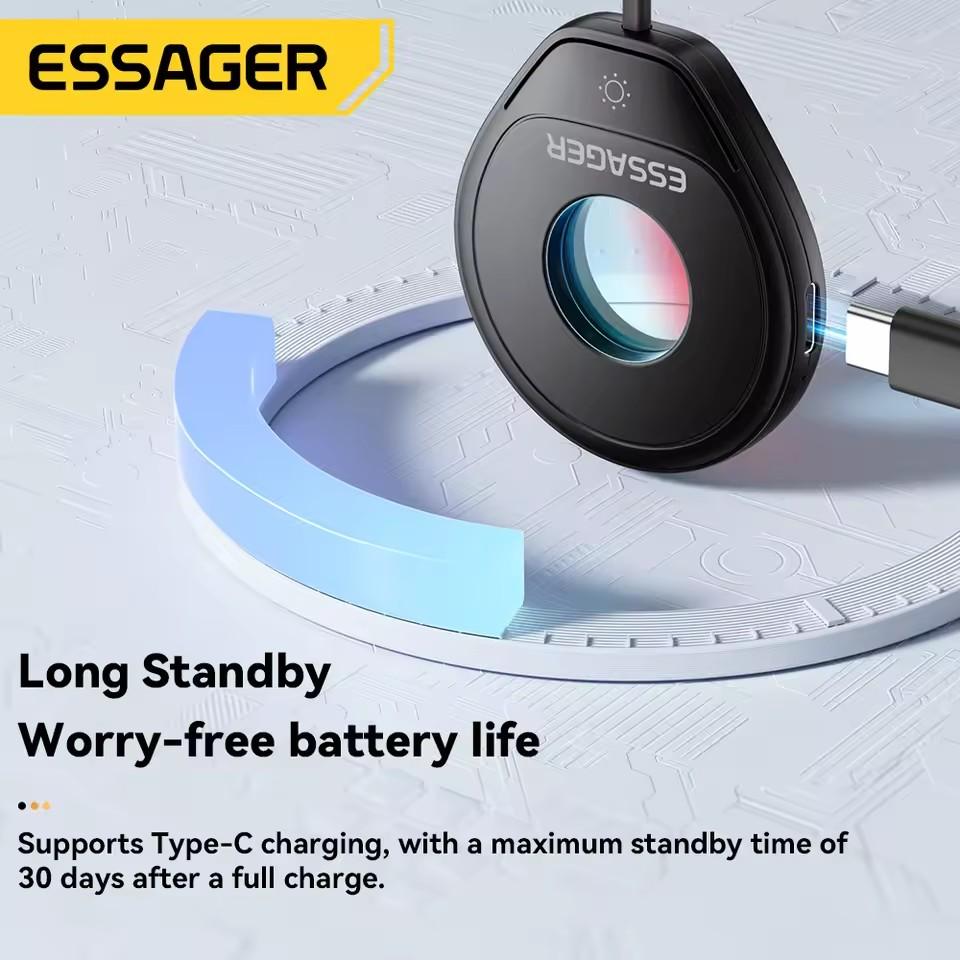 Essager Mini Hidden Camera Detector Portable Anti-Spy Infrared Lens Finder Anti-Peeping Gadget ForTravel Hotel Bathroom Security