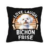 Cute Bichon Frise Pillow Cover  Comfy Cushion Cover Funny Pillow Case For Sofa Home Decor