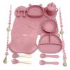 Set di stoviglie per bambini set di stoviglie in silicone con ventose set di stoviglie a scomparti anti-caduta per lo svezzamento del bambino