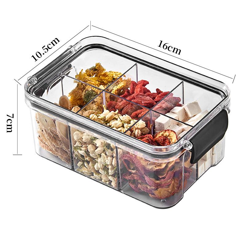 Floral Square Tea Box 460ml with Four Airtight Food-Grade Plastic Compartments