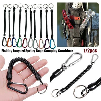 Strumento per ingranaggi Lanyard da pesca portatili Corda elastica a molla Portachiavi per telefono anti-smarrimento Moschettone da campeggio