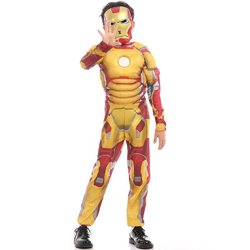 Tony Avengers Stark Adult Boy Superhero Costume Cosplay Outfit Jumpsuit