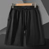 Mens Solid Color Cotton Elastic Waist Casual Shorts