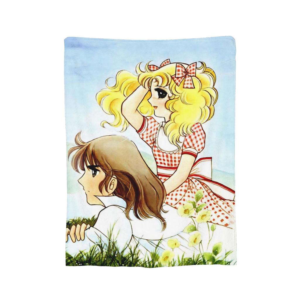 Candy Candy Manga Decke Korallenfleece Plüsch Sommer Atmungsaktiv Super Weich Überwurfdecken für Bettwäsche Reise Steppdecke