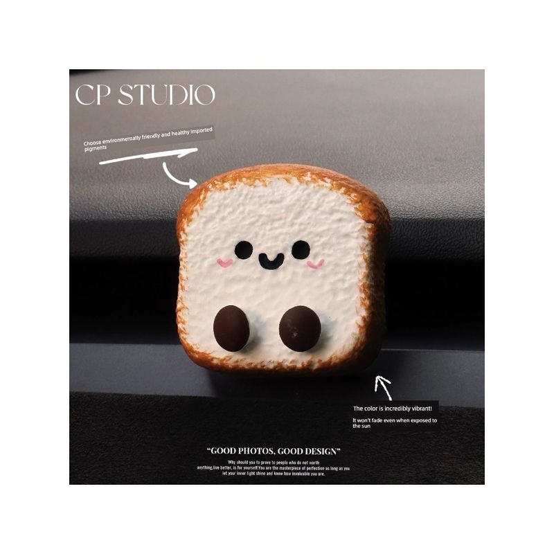 Jc Toast Scent Diffuser Stone Cute and Adorable Bread Slice Car Air Vent Aromatherapy High-End Air Conditioner Fragrance Decoration Long-Lasting