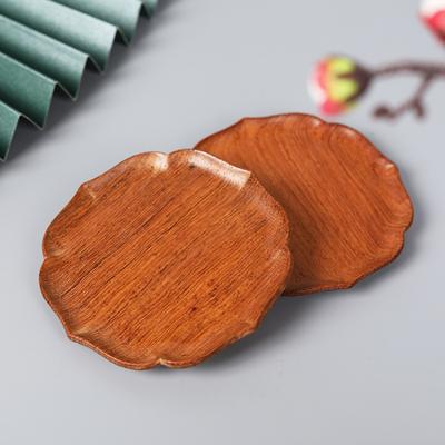 Rosenholz-Untersetzer-Set mit Muster Chinesisch Vintage Teekeramik Heimdeko Hitzebeständig Tasse Untertasse Geschenk