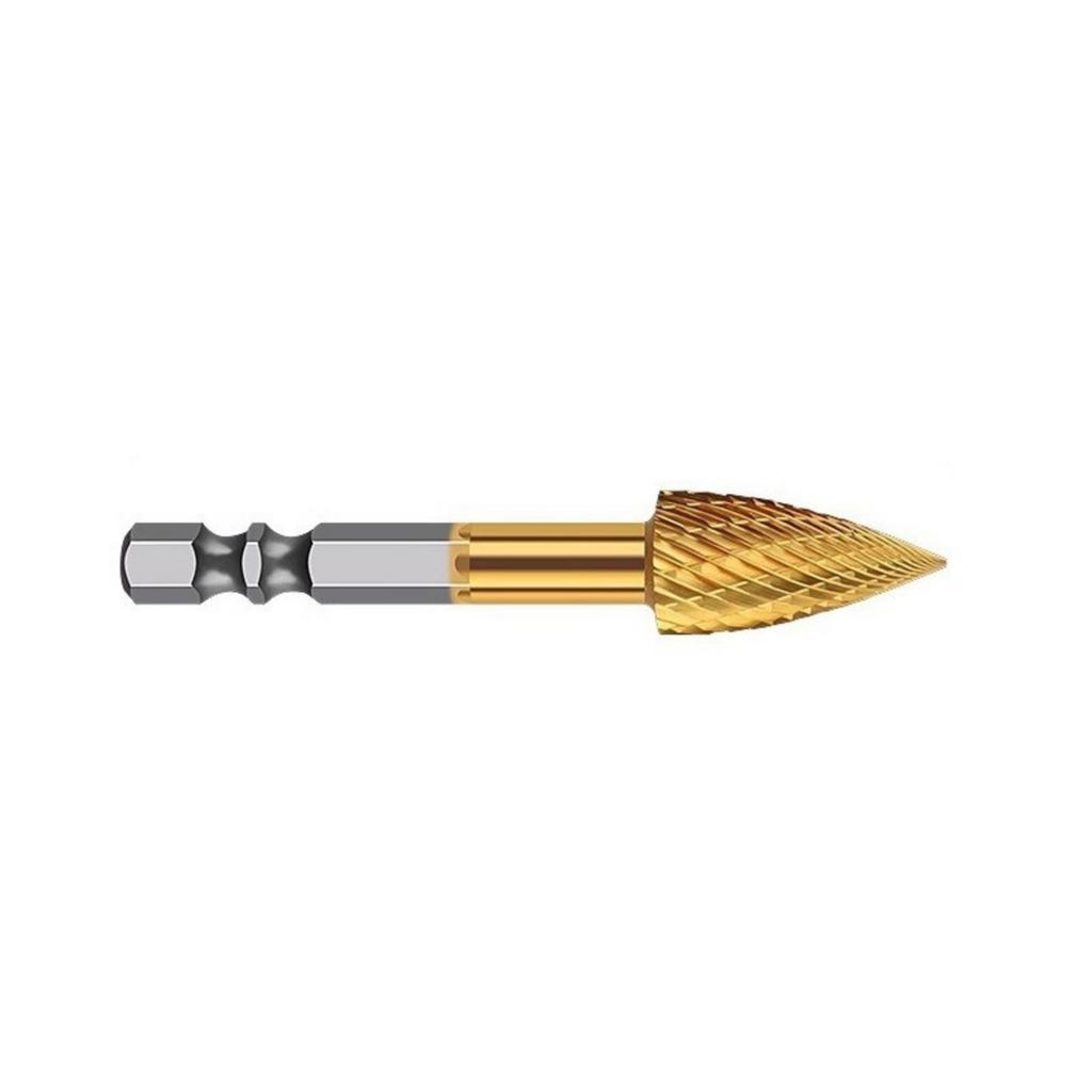 Tungsten Coating Rotary Burrs Rotary File Hexagonal Shank Abrasive Tool Engraving Grinding Polishing Bit for Metal Wood