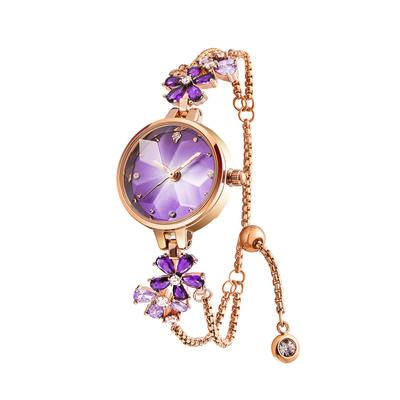 Time100 Christmas Gift New Year Gift Ladies Watch Japanese Quartz Bracelet Polyhedral Glass Band with Crystal Waterproof Watch Gift Box Women's