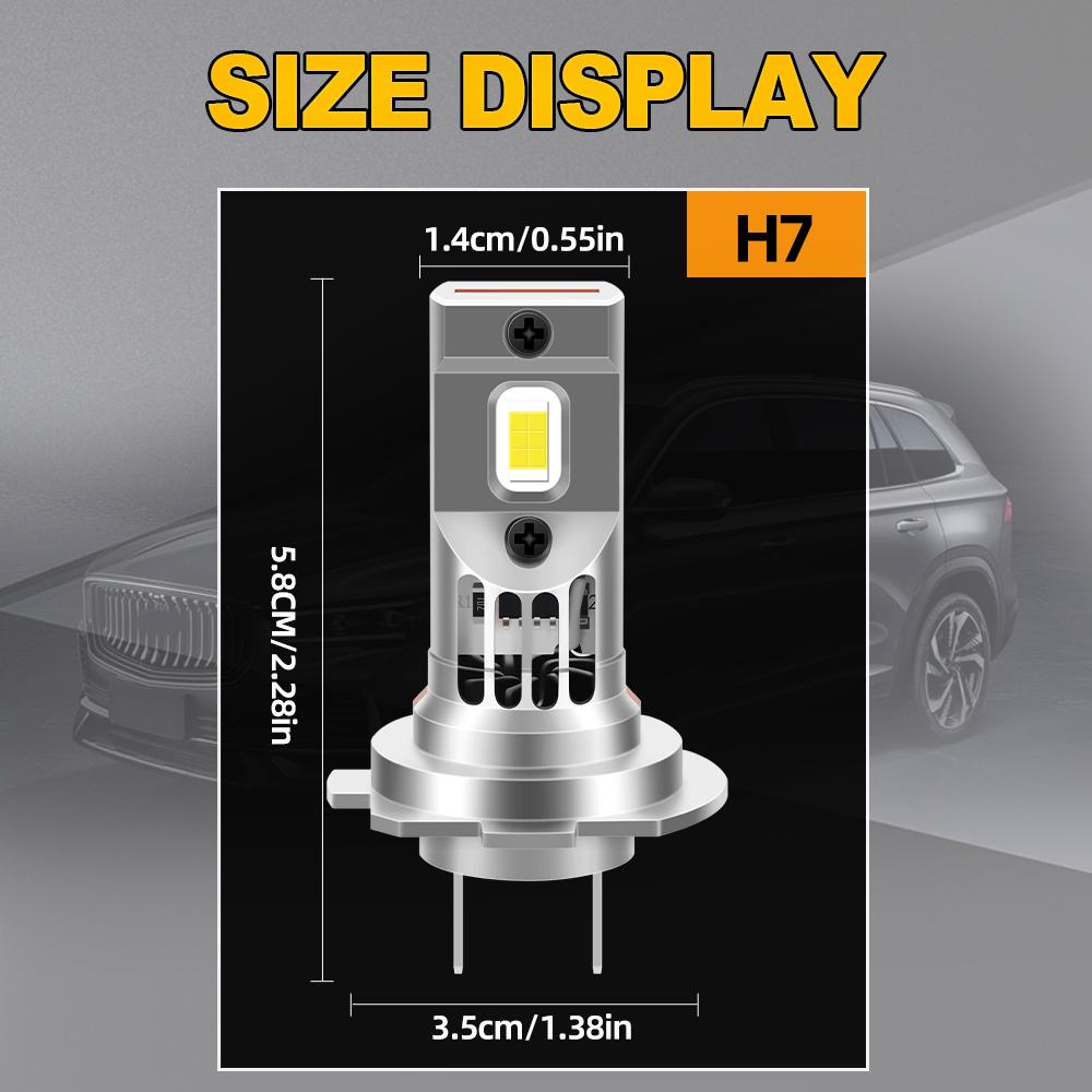 

H7 LED Bulbs Canbus Headlights 20000LM 160W High Power 160W HeadLamps +500% Super Brightness High Low beam 6000K White H7