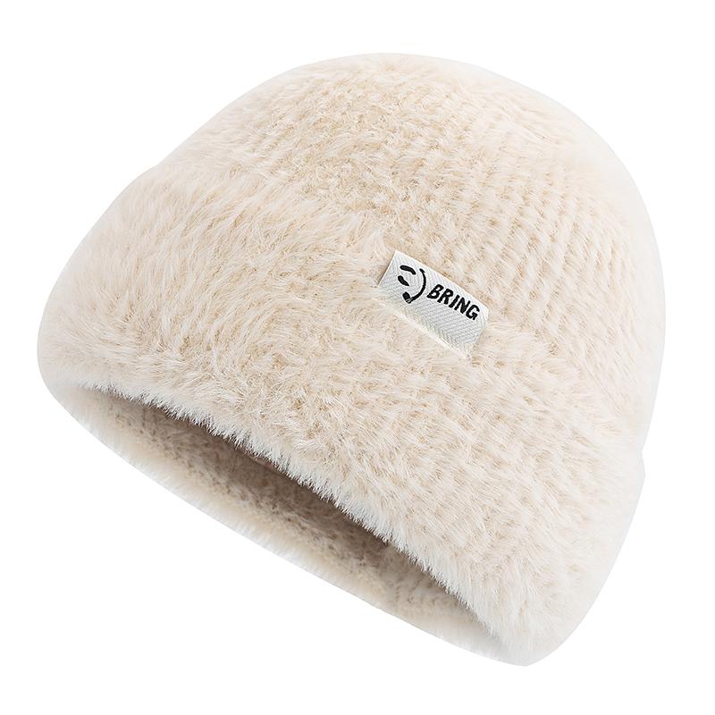 Neuer einfacher Plüschhut Kpop-Stil Mütze Süßer Herbst Winter Für Frauen Warme Hüte für Mädchen Outdoor Streetwear Strickmütze