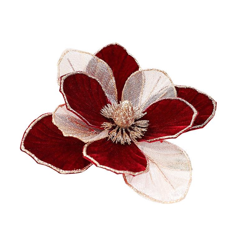 Red Velvet Magnolia Christmas Tree Decoration