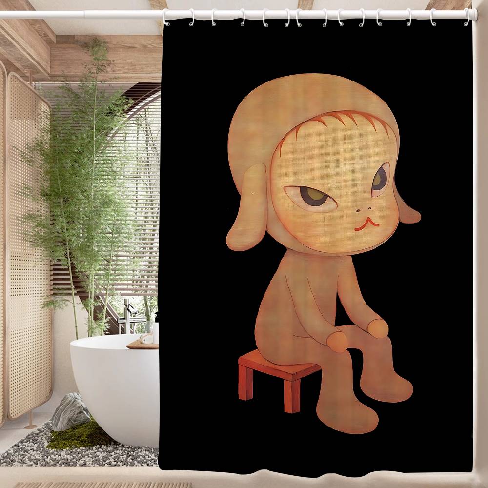 Yoshitomo Nara 1pc Shower Curtain Polyester Waterproof Shower Curtain Bathroom Partition Curtain Decoration Accessories