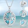 FANCIME Turquoise Tree of Life Large Hawaiian S925 Perfect Gift for Gift Wrapping Included Women's Necklace, Jewelry, Silver, Mother's Day, Christmas,