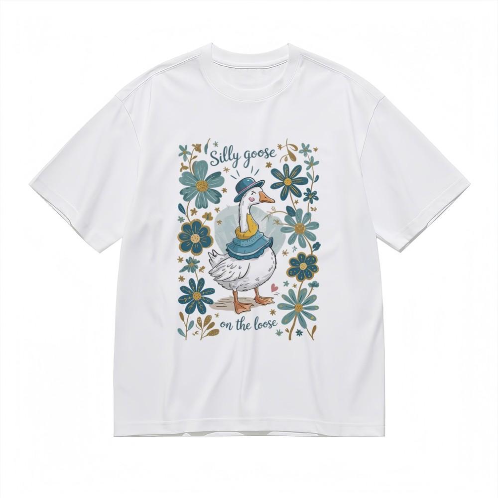 

Men s Trend Comfy Classic T-Shirt Whimsical Bird With Floral Pattern Tee M