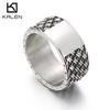 Punk 10mm Weave Pattern 316L Stainless Steel Men's Ring Vintage Jewelry Wide Accessories
