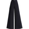 High-Waisted Wide-Leg Flare Culottes for Petite - Solid Color, Loose Drape Style